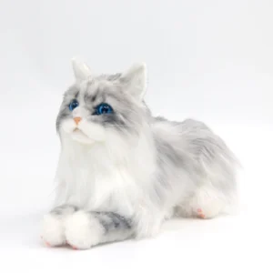 Plush Grey Hair Cat with Blue Eyes Order to Make