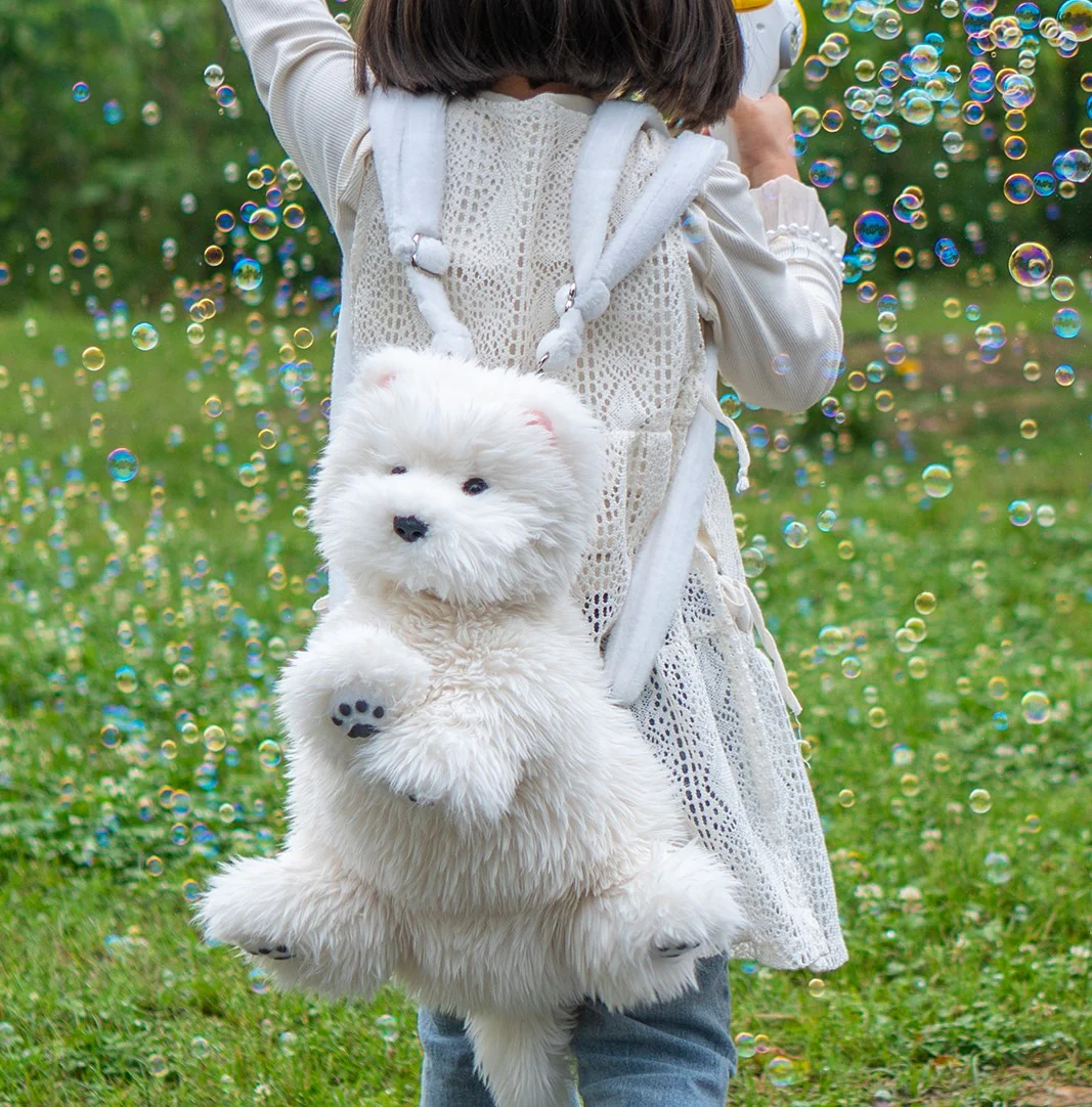 Westie Dog Backpack – Plush Bag for Girls & Puppy Lovers