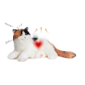 Breathing Calico Percy 2.0- Heartbeat Pur,Voice Robonic Cat