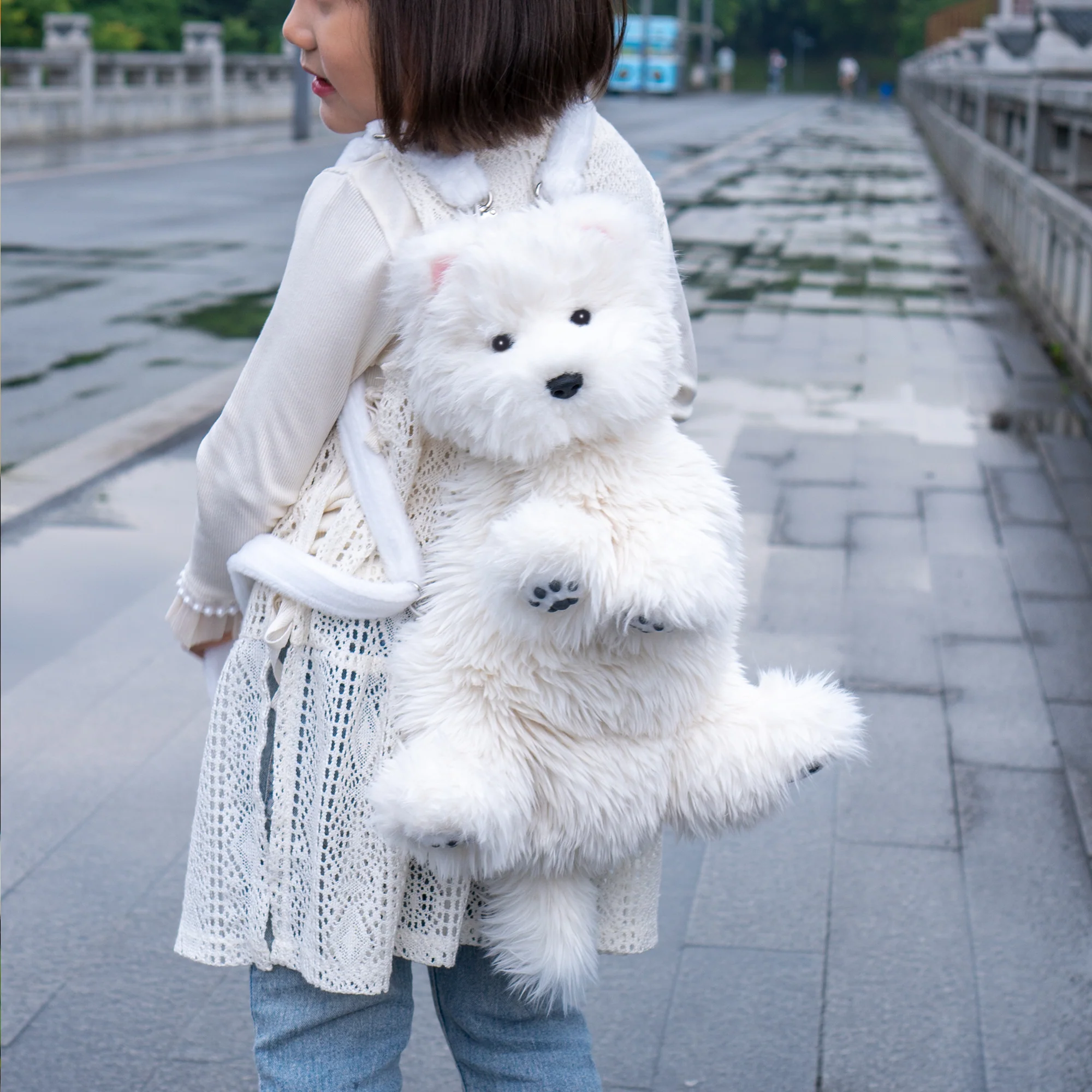 Westie Dog Backpack – Plush Bag for Girls & Puppy Lovers - Image 5