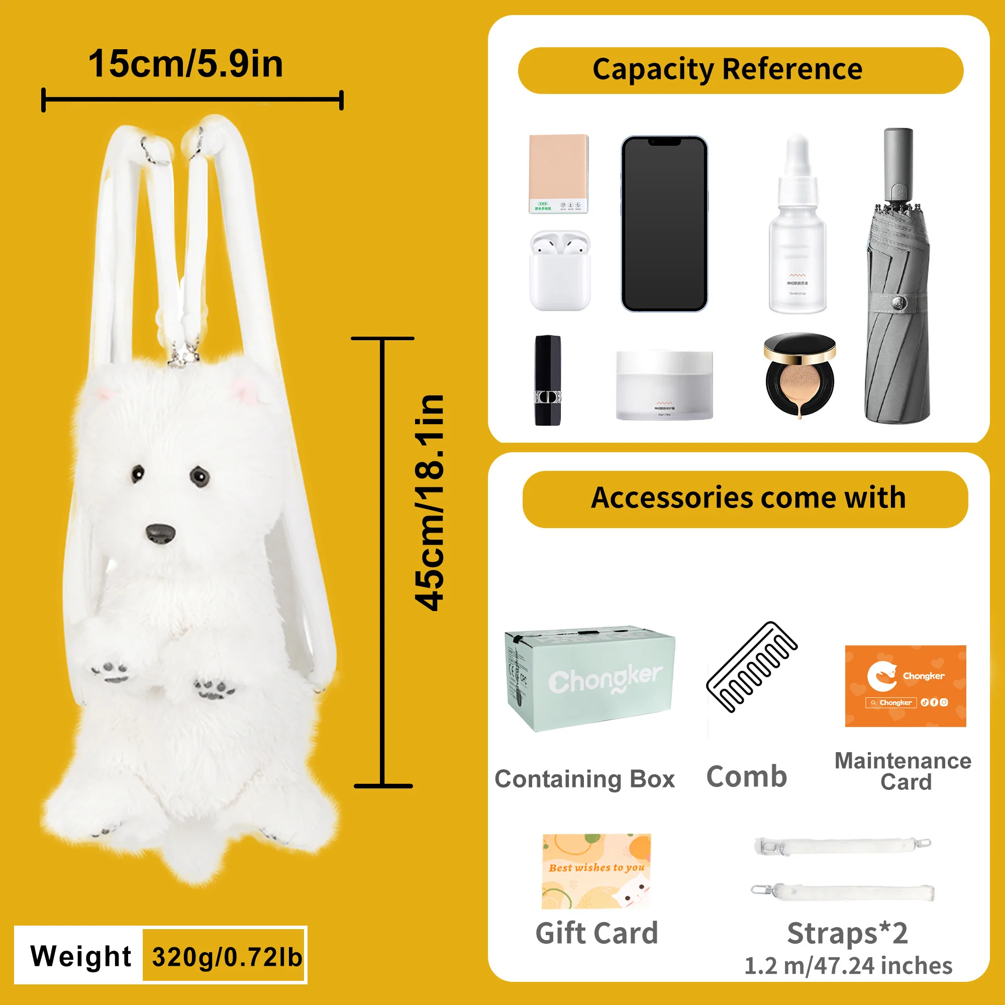 Westie Dog Backpack – Plush Bag for Girls & Puppy Lovers - Image 2